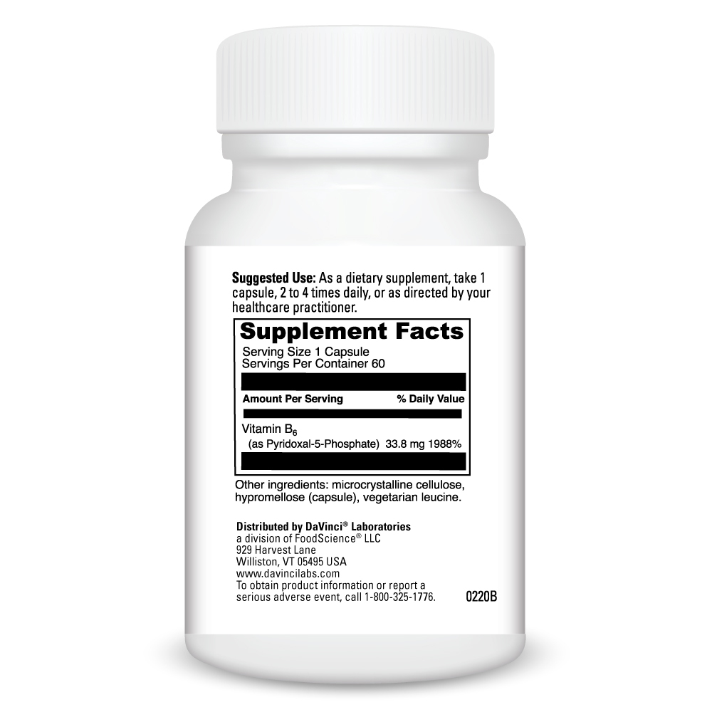 Pyridoxal 5 Phosphate Supplement Facts Label
