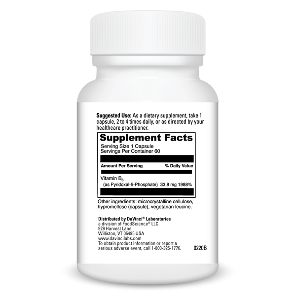 Pyridoxal 5 Phosphate Supplement Facts Label