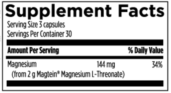 Neuromag Sport Supplement Facts Label
