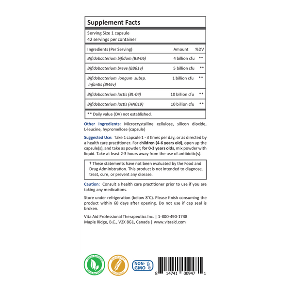 Bifido-PB30+ DF Supplement Facts Label