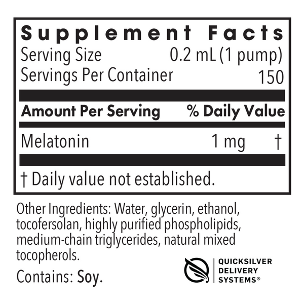 Liposomal Melatonin Supplement Facts Label