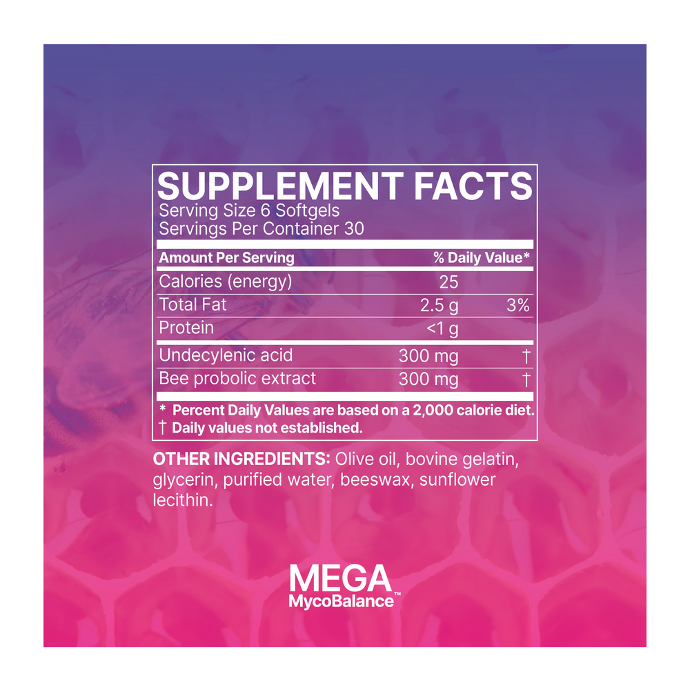 MegaMycoBalance - Fungal/Yeast Support Supplement Facts Label