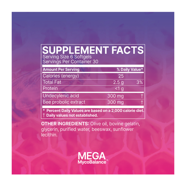 MegaMycoBalance - Fungal/Yeast Support Supplement Facts Label