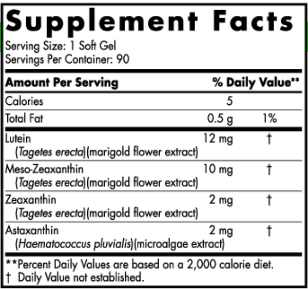 BACKORDER ONLY - ProMacular Defense Supplement Facts Label