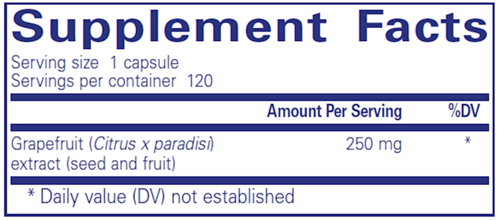 Grapefruit Seed Extract Supplement Facts Label