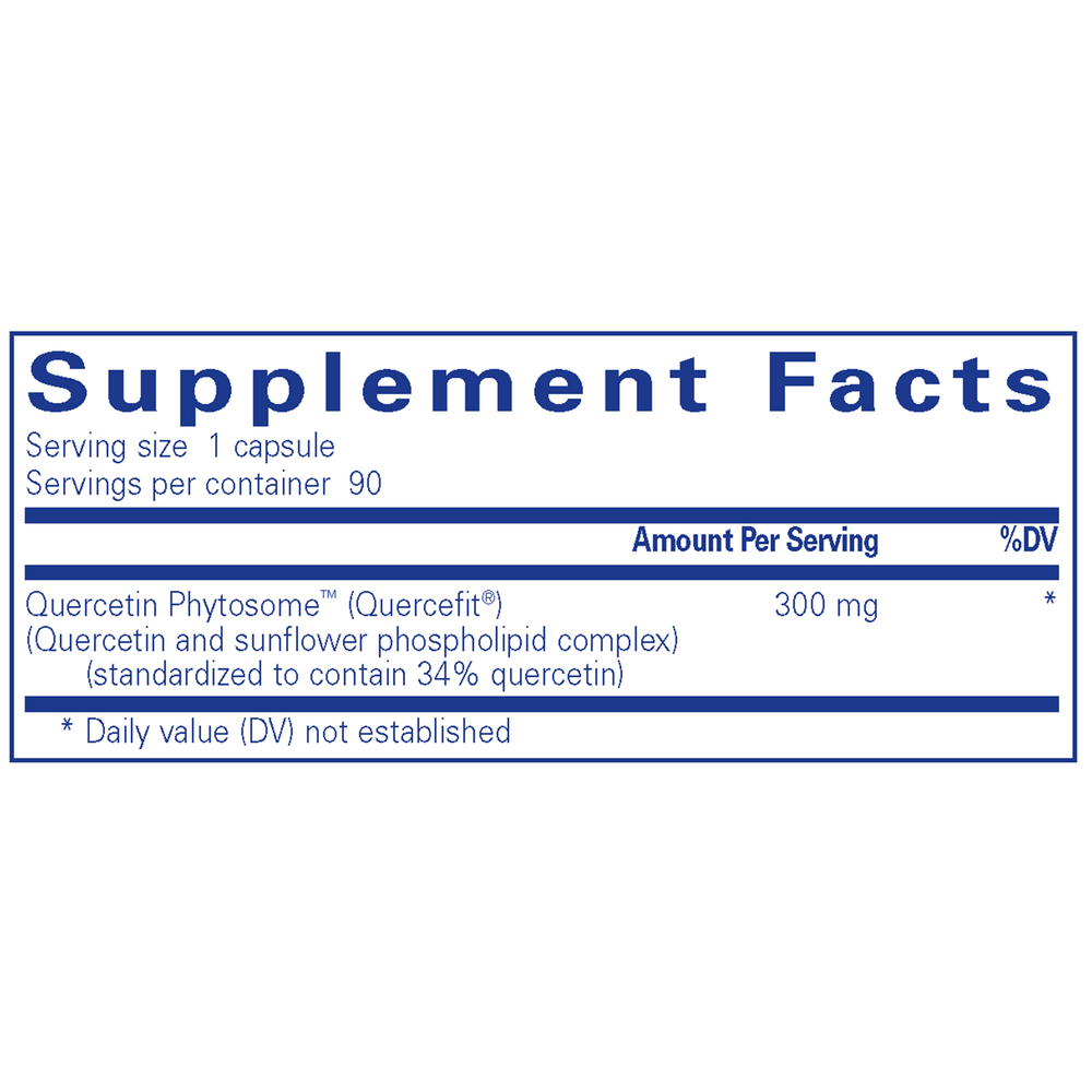 Quercetin UltraSorb Supplement Facts Label