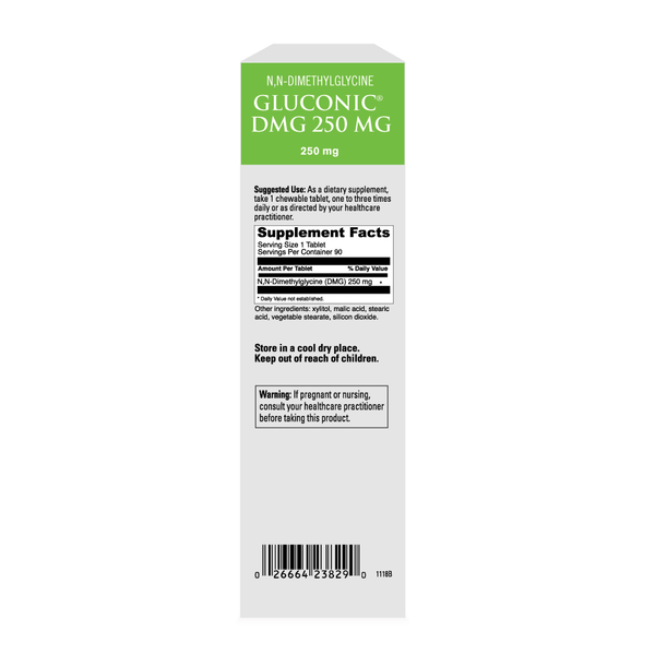 Gluconic Dmg 250 mg Supplement Facts Label