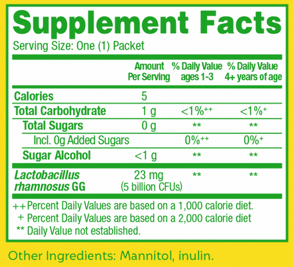 Culturelle for Kids Supplement Facts Label