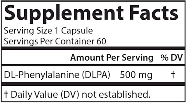 DLPA Supplement Facts Label