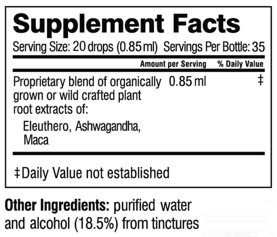 Herbal HPA Supplement Facts Label
