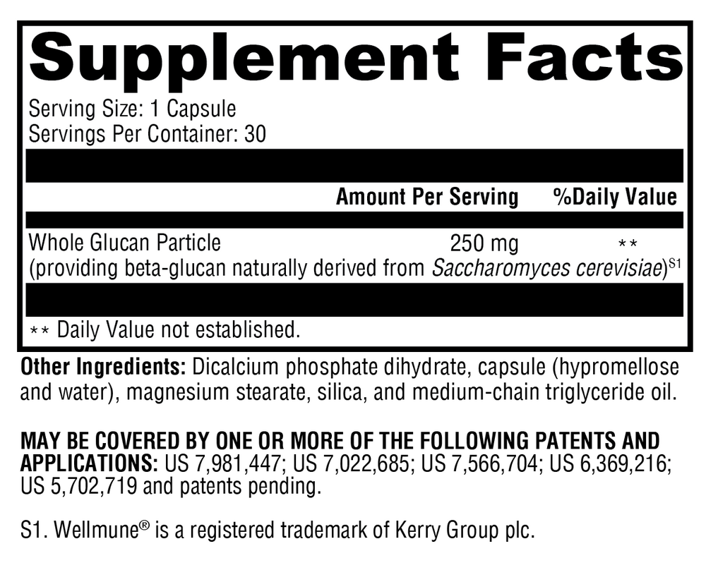 ImmunotiX 250™ Supplement Facts Label