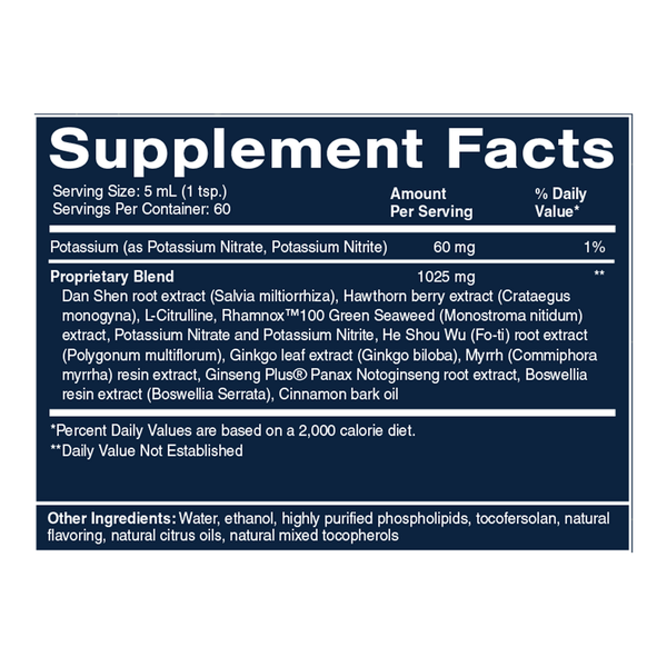 Cardio Elite Supplement Facts Label
