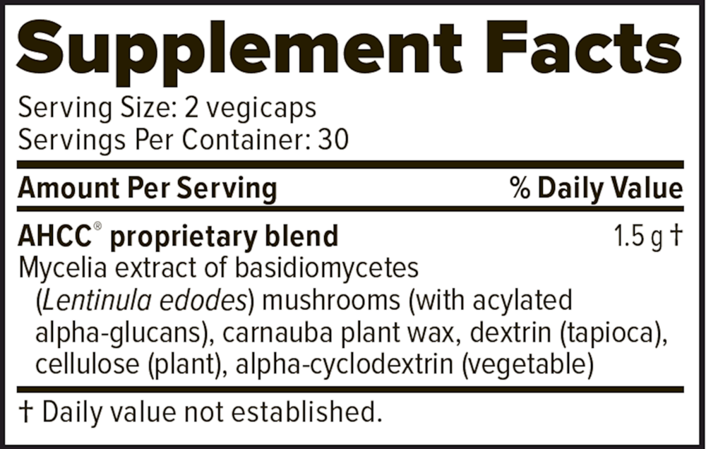 ImmunoKinoko 750 mg Supplement Facts Label