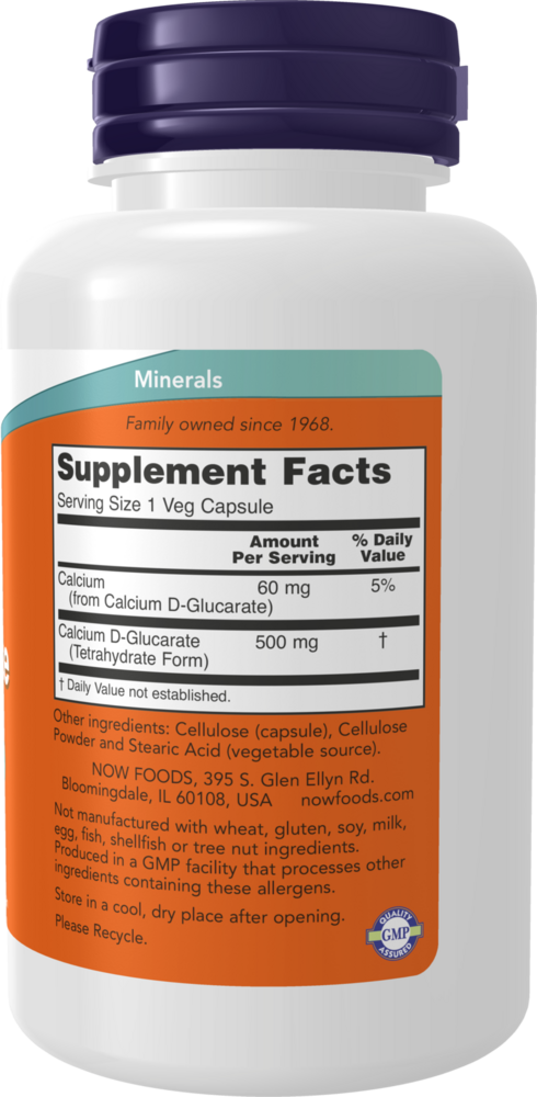 Calcium D-Glucarate Supplement Facts Label