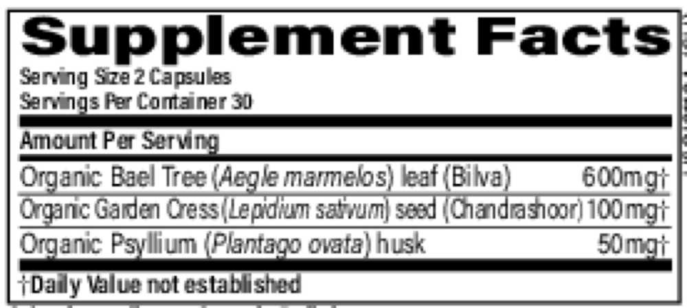 Herbal Laxative Supplement Facts Label
