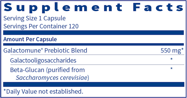 Galactomune Supplement Facts Label