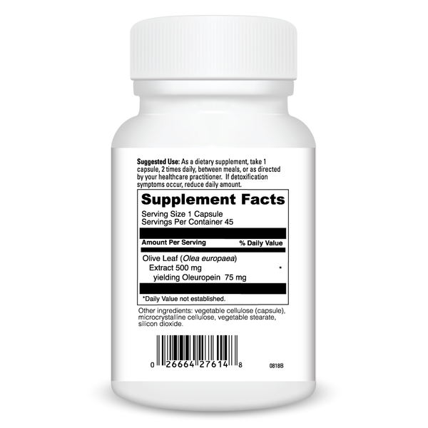 Olivir 15 - 45 Capsules Supplement Facts Label
