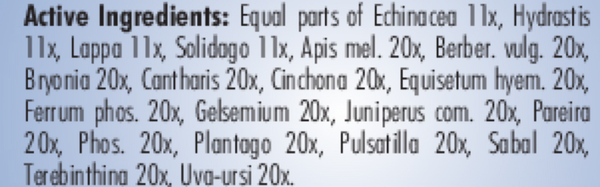 Blad-R Supplement Facts Label