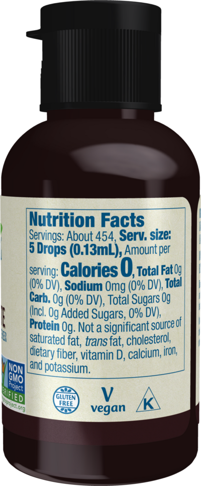 Better Stevia Dark Chocolate Supplement Facts Label