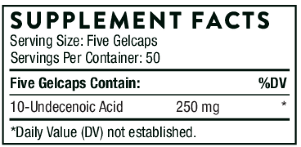 Undecylenic Acid Supplement Facts Label