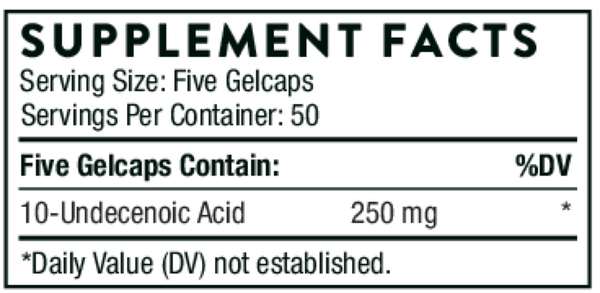 Undecylenic Acid Supplement Facts Label