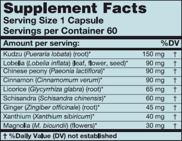 AllerEze Supplement Facts Label