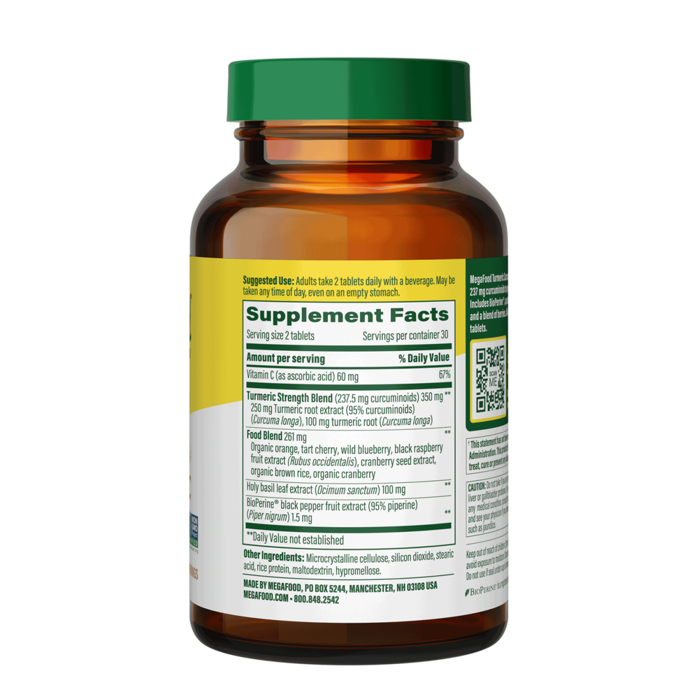 Turmeric Curcumin Minis Supplement Facts Label