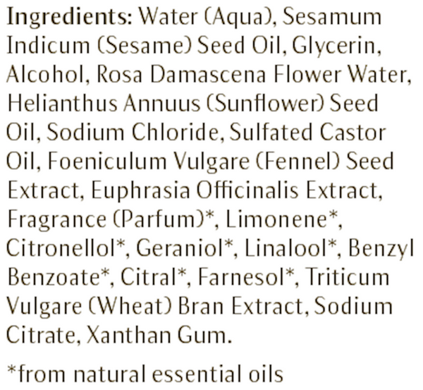 Eye Make-up Remover Supplement Facts Label