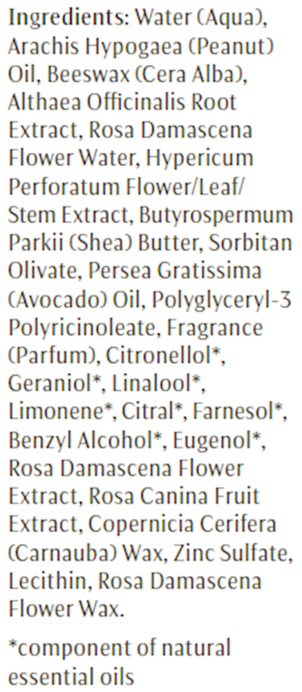 Rose Day Cream Supplement Facts Label