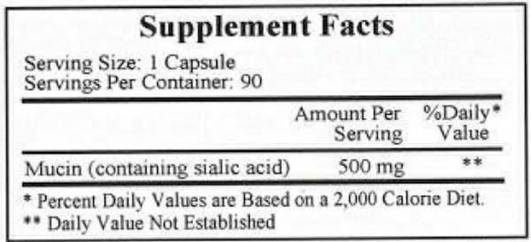 Sialex Supplement Facts Label