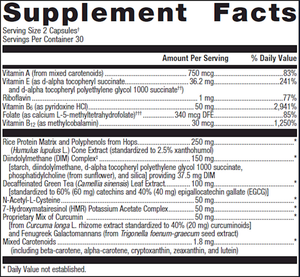BACKORDER ONLY - EstroFactors Supplement Facts Label