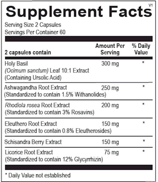 TruAdapt Supplement Facts Label