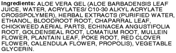 Black Gel Supplement Facts Label