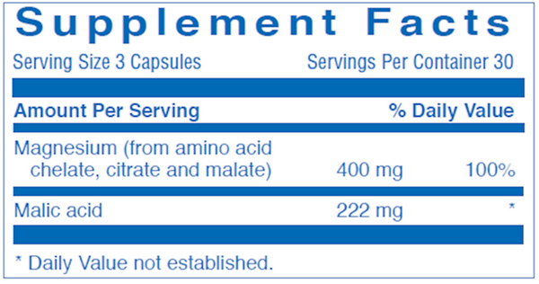 Clinical Magnesium Supplement Facts Label