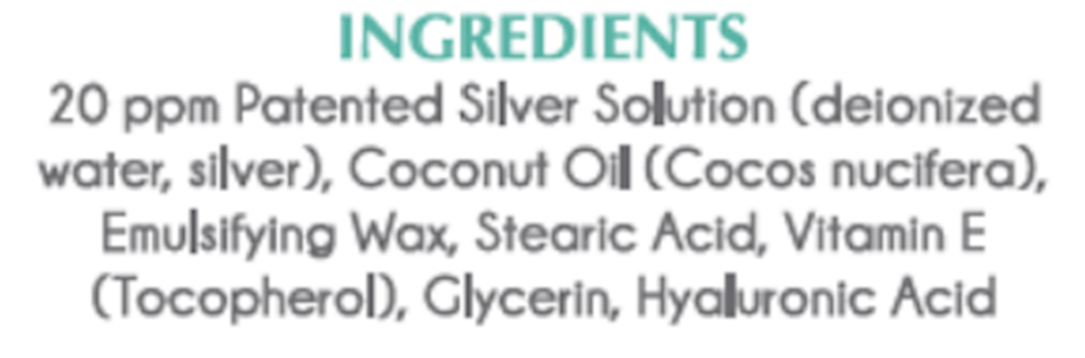 Silver Biotics Skin Cream Unscented Supplement Facts Label