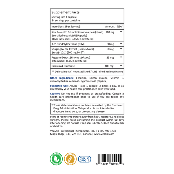 Androlief Supplement Facts Label