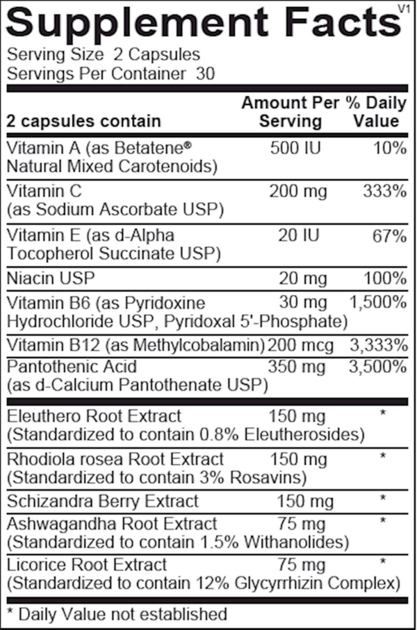 Adapten-All Supplement Facts Label