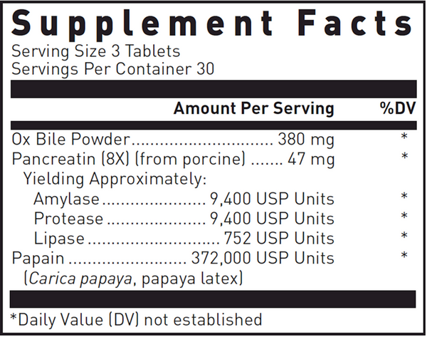Bilex Supplement Facts Label