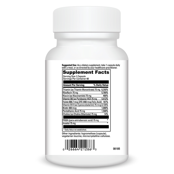 B Complex 75 Supplement Facts Label