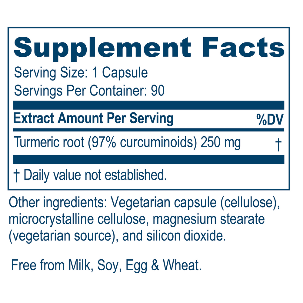 Curcumin 97% Supplement Facts Label