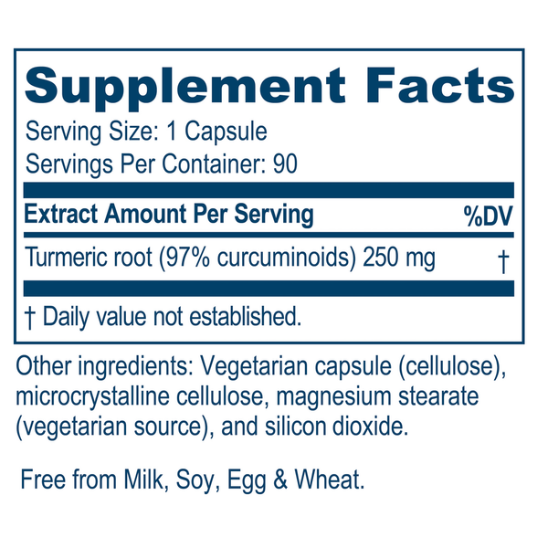Curcumin 97% Supplement Facts Label