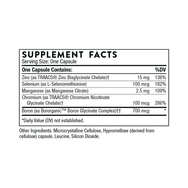 Trace Minerals Supplement Facts Label