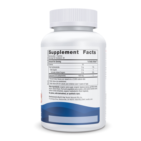 CoQ10 Gummies Supplement Facts Label
