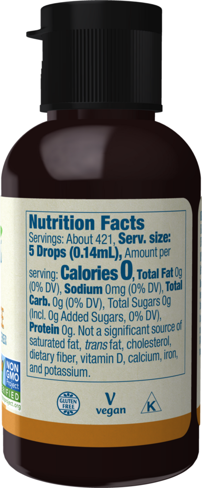 Better Stevia English Toffee Supplement Facts Label