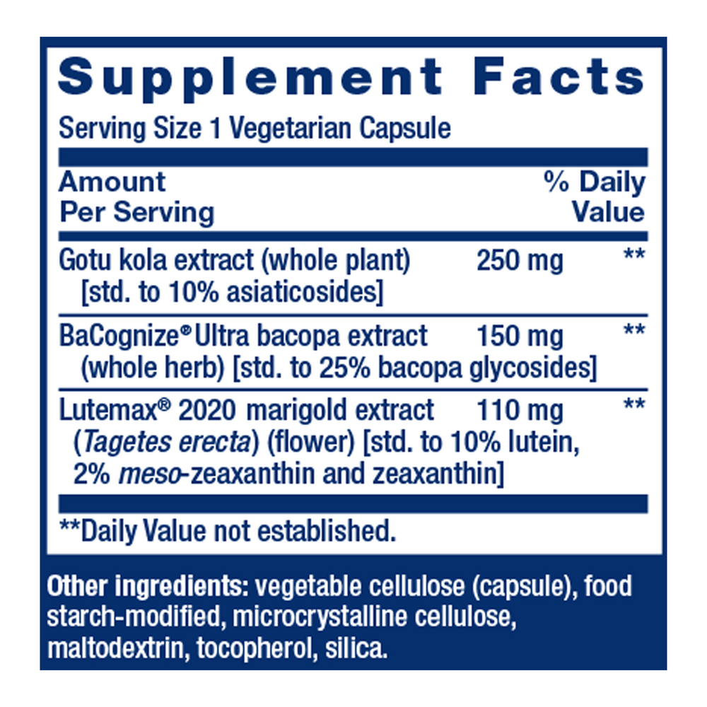Quick Brain Nootropic Supplement Facts Label