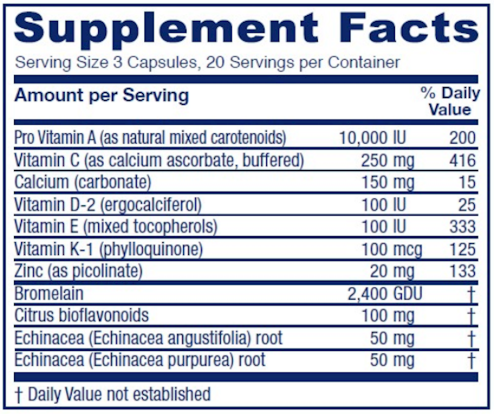 Opti-Recovery Supplement Facts Label