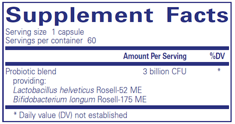ProbioMood (capsules) [Shelf-Stable] Supplement Facts Label