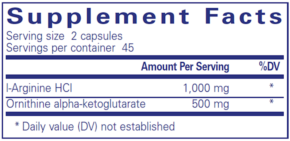 Growth Hormone Support Supplement Facts Label