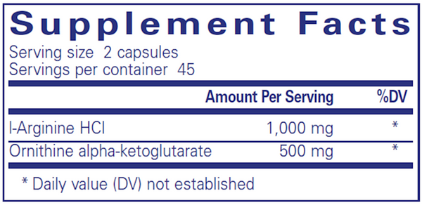 Growth Hormone Support Supplement Facts Label