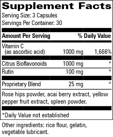 C-1000 Plus Supplement Facts Label